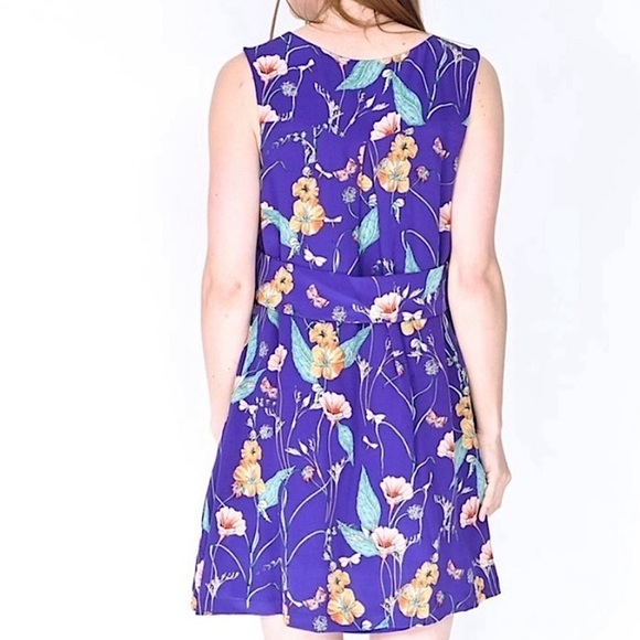 Anthropologie HD in Paris Hidden Isle Floral Sleeveless Silk Dress w/ Pockets 4 - Picture 5 of 9